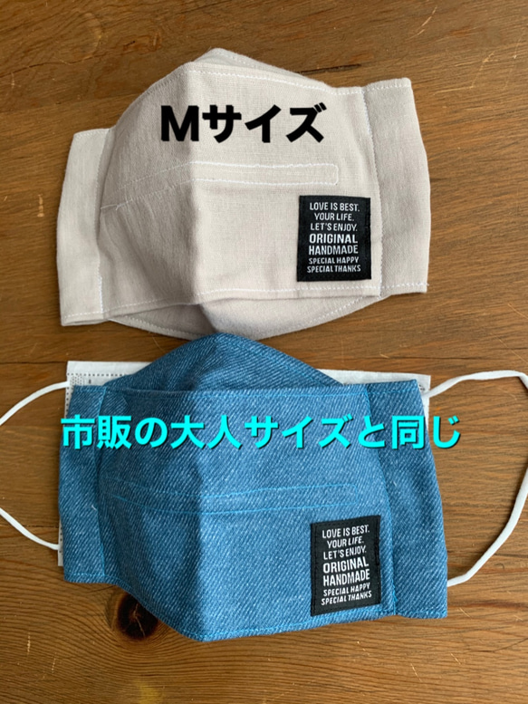 あの大臣と同じ折り返し立体マスク。薄い生地と通気性のいい晒で蒸れにくい。Wワイヤーで息苦しさ軽減。 7枚目の画像