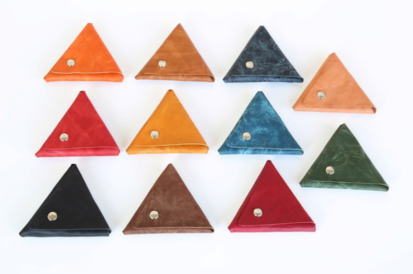 ラフ加工三角コインパース(全11色) 1枚目の画像