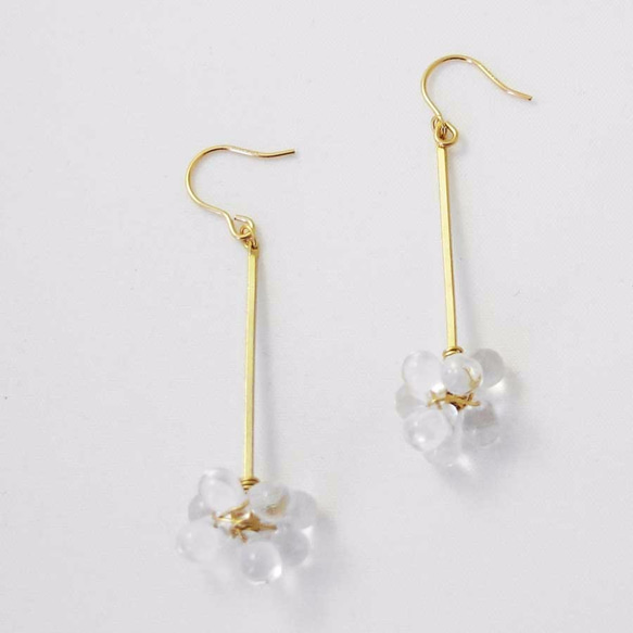 Drop Piereced Earrings (Gold) 第2張的照片