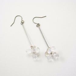 Drop Pierced Earrings (Silver) 第1張的照片