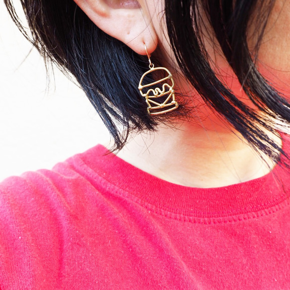 【特集掲載】ハンバーガーセット イヤリング 3枚目の画像