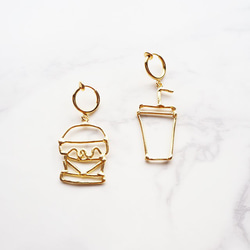 【特集掲載】ハンバーガーセット イヤリング 2枚目の画像