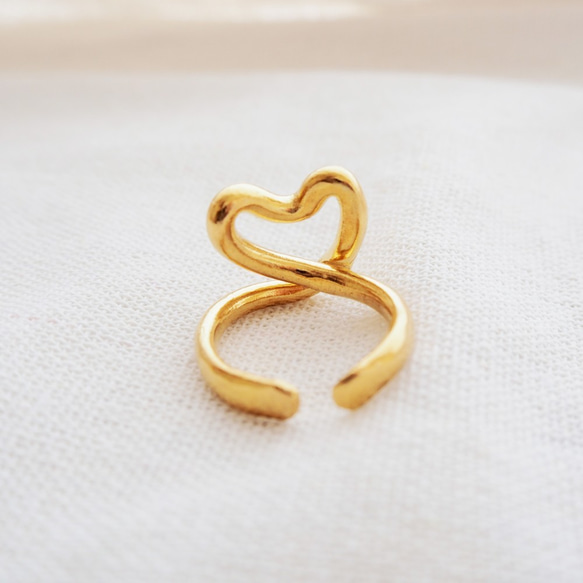 【In Red  2022 8月号掲載アイテム】ニッケルフリー18KGP TUBE HEART RING 10枚目の画像