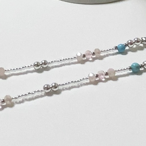 ♪❤️ ガラスビーズ　ターコイズ色　マスクチェーン　メガネチェーン 楽天市場】メガネチェーン メガネストラップ グラスコード 眼鏡