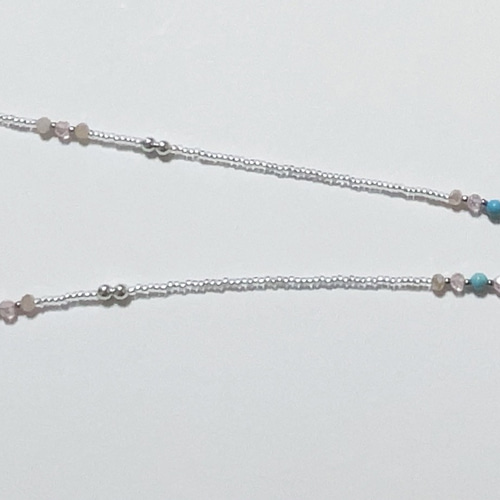 ☆376❤️ ターコイズ　クローバー　シルバー　マスクチェーン　メガネチェーン ☆376❤️ ターコイズクローバーシルバーマスクチェーンメガネ