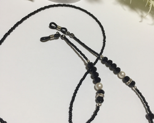 大人かっこいい☆ブラック × シルバー【グラスコード/眼鏡