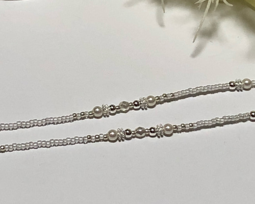 上品で綺麗なパール×シルバー【グラスコード／眼鏡チェーン】 その他