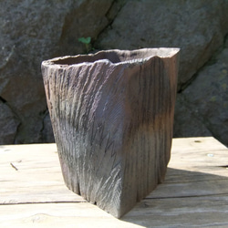 炭化焼締の四角い植木鉢② 4枚目の画像