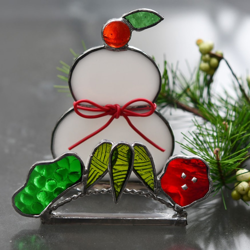 ステンドグラス 鏡餅 松竹梅 お正月 その他インテリア雑貨 もえくる