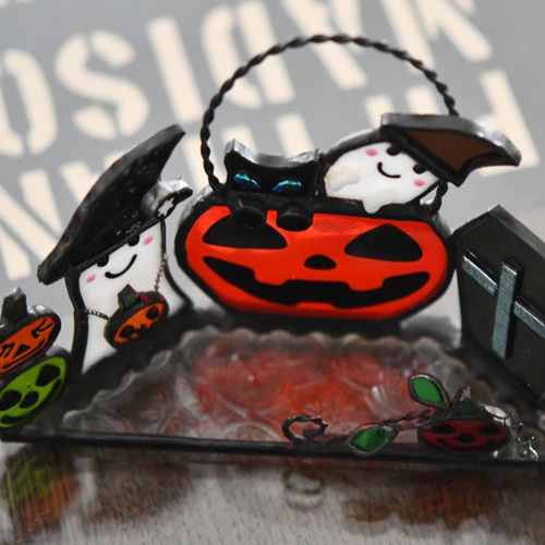 展示作品　　　ステンドグラス　ハロウィン　みんな楽しいね♪ ステンドグラス ハロウィン 楽しいね♪ その他インテリア雑貨