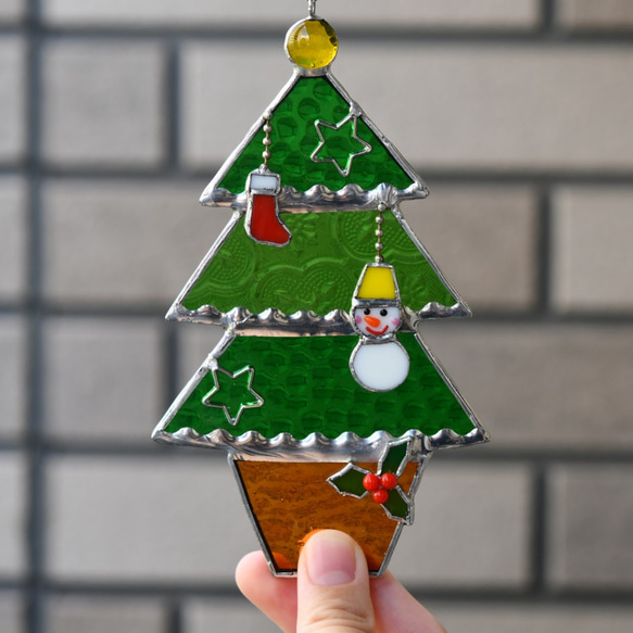 ステンドグラス クリスマスツリー オーナメント その他インテリア雑貨