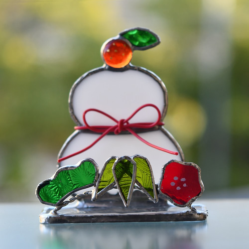 ステンドグラス 鏡餅 松竹梅 その他インテリア雑貨 もえくる 通販