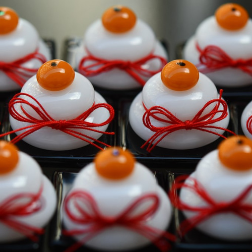 売約済み。ガラスでできたミニ鏡餅(特大・KT08)