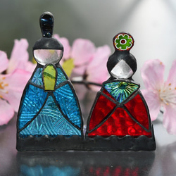 ステンドグラス(ハンドメイド)まとめ買い ナチュラルハウス㉛と雪だるま(33) クミテラ / ミッキー＆ミニー(ステンドグラスデザイン) | kumi