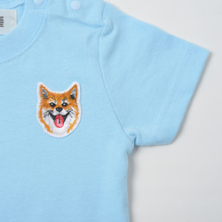 TEE SHIRT SMILE PATCH for BABY (PALE BLUE) 第3張的照片