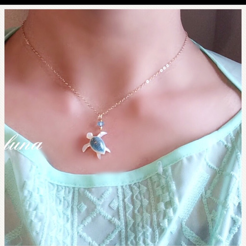 夜光貝☆ ホヌ 海亀 ネックレス ネックレス・ペンダント mai