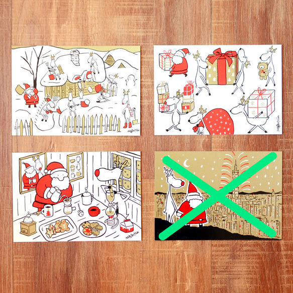 聖誕卡B套餐-新款2018聖誕老人與麋鹿日常明信片: 9-15 號（售完） 第3張的照片