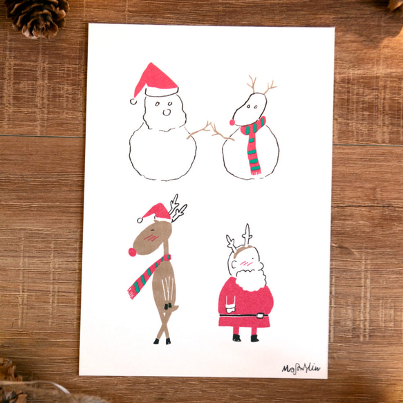 クリスマスカード-2019クリスマスポストカードNo. 5：Friends Duo Group Best Buddies 3枚目の画像