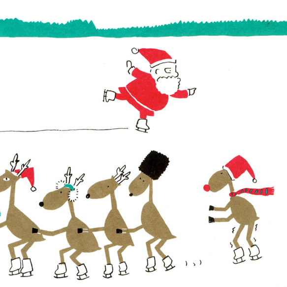クリスマスカード-2019クリスマスポストカードNo. 10：スノーワルツアイススケート 1枚目の画像
