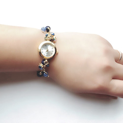 [再販]ワイヤーアートの腕時計(ブルー系)☆.。.:* 3枚目の画像