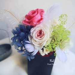 KL Oufu羅小さなテーブルの花の庭 - アマランス/春のホワイトデー/母の日/結婚記念/永遠の花/韓国での選択肢の贈り物 1枚目の画像