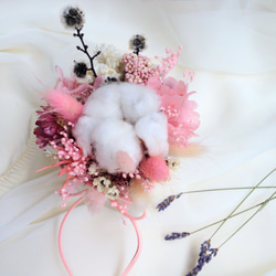 プリンセスピンクの綿のテーブルの花|乾燥したアジサイの花+母の日のために韓国妖精の誕生日プレゼントの永遠部門を過ごします 1枚目の画像