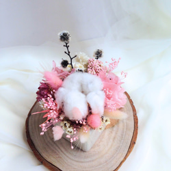 プリンセスピンクの綿のテーブルの花|乾燥したアジサイの花+母の日のために韓国妖精の誕生日プレゼントの永遠部門を過ごします 4枚目の画像