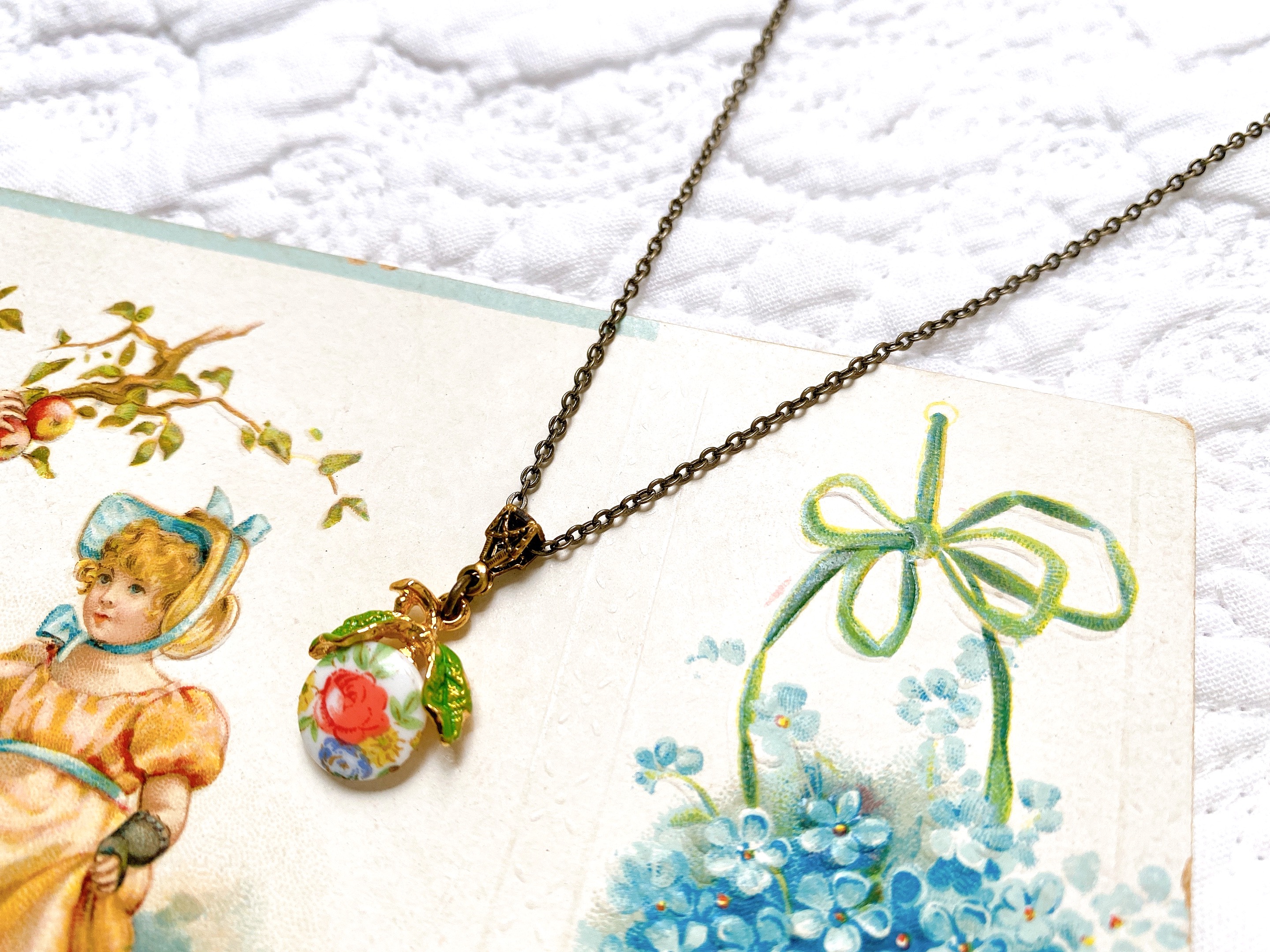 ニナリッチ　ネックレス　ビンテージ　花　カボション ニナリッチ ネックレス ビンテージ 花 カボション