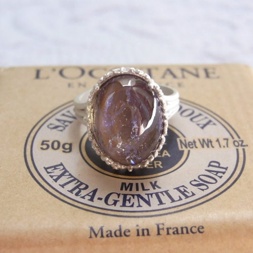 Uさまご予約品＊ヴィンテージ・タンザナイトオパールグラスリング  