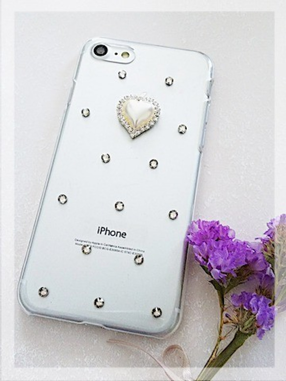 SWAROVSKI vintage rose/crystal 全機種対応　スマホケース 5枚目の画像