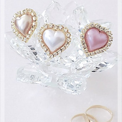 ３color pearl heart ring 2枚目の画像