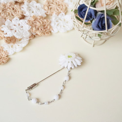 Gerbera Hatpin (White) * Flower Flower Corsage 希望慶典 入學典禮 入學典禮 畢業 第2張的照片