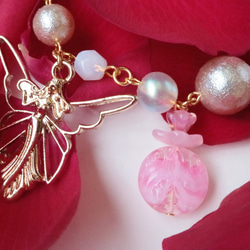 Art Deco Fairy and Perfume Bottle Bag Charm (Pink &amp; Gold) * 第2張的照片