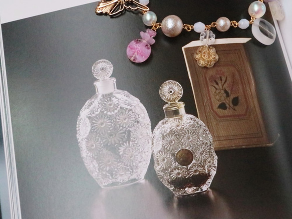 Art Deco Fairy and Perfume Bottle Bag Charm (粉紅色和古董金) * 浪漫香氛優雅 第8張的照片