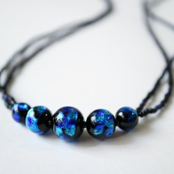 hiro❀レイキ玉ネックレス夜光❀ 星空 宇宙 ガラス玉 夜光 天体 ネックレス レディース メンズ