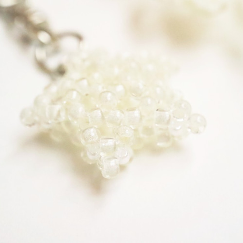 キラキラ星のキーホルダー（ホワイト）＊反射板 反射材 リフレクター