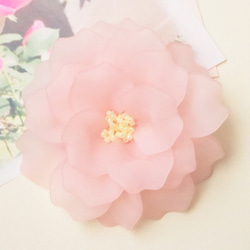 牡丹胸花（粉色）*大號牡丹花胸針輕盈優雅優雅整潔可愛華麗夏帽 第1張的照片