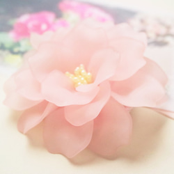 牡丹胸花（粉色）*大號牡丹花胸針輕盈優雅優雅整潔可愛華麗夏帽 第3張的照片