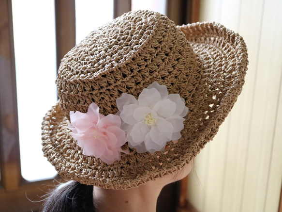 牡丹胸花（粉色）*大號牡丹花胸針輕盈優雅優雅整潔可愛華麗夏帽 第9張的照片
