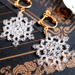 雪晶耳環*精緻奧地利水晶雪花雪花冬季優雅聖誕白 第1張的照片