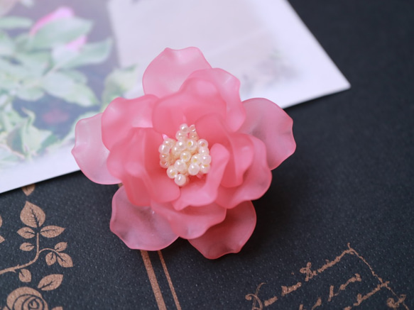 玫瑰胸針(伊麗莎白女王)*Rose Rose Single Bloom Flower Corsage Light Elegant 第1張的照片