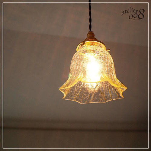クラックガラス ペンダントライト 2灯 エッグランプ クラックガラス