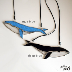 クジラのサンキャッチャー (aqua blue） 3枚目の画像