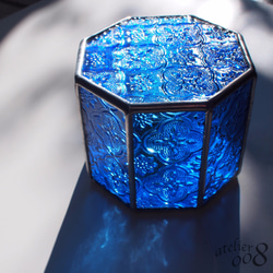 ステンドグラスLEDランプ＆BOX(BLUE） 1枚目の画像
