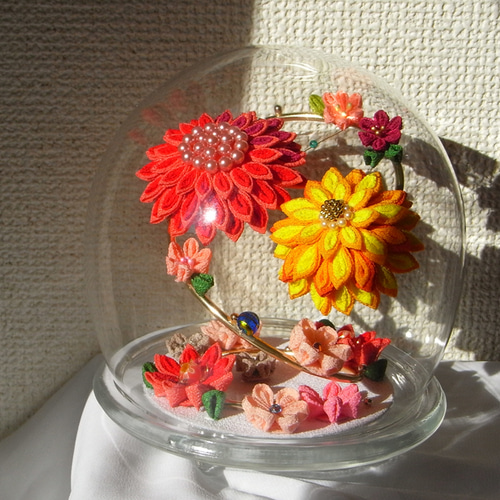 つまみ細工の置物 その他インテリア雑貨 ももさづは 通販 110891