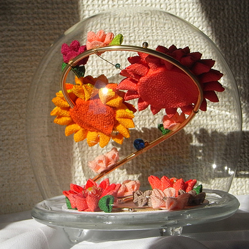 つまみ細工の置物 その他インテリア雑貨 ももさづは 通販 110891