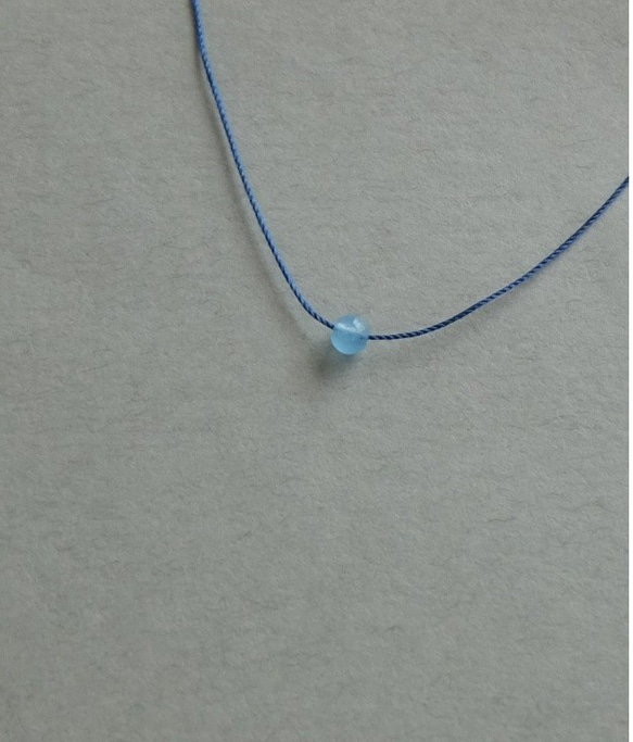 5 [14kgf]　スカイブルー　肌にやさしい絹糸のネックレス 3枚目の画像