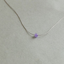 5 [14kgf]　ラベンダーカルセドニー　肌にやさしい絹糸のネックレス 3枚目の画像