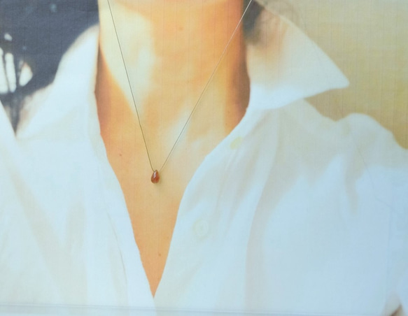G289【残りわずか】ピンクトルマリン【１０月の誕生石】14kgf　 肌にやさしい絹糸のネックレス 2枚目の画像