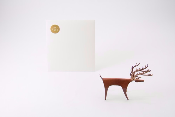 PLEASANT｜經典快鹿禮卡 Deer Card Classic (Tan色) - 真皮牛皮卡片 立體小鹿擺飾 禮物 第3張的照片